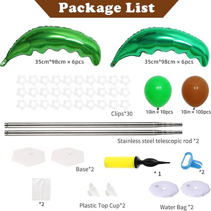2 Sets Palm Tree Balloon Column Kit, Tropical Green Tan Balloon Tower - Image 3