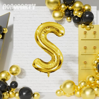 Letter Balloons Gold 40 Inch S Large Giant Big Foil Mylar Balloon | - Image 4