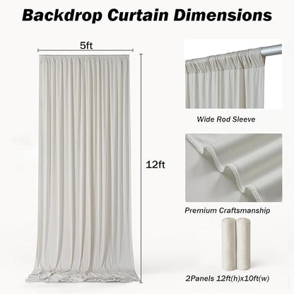 10ft×12ft Beige Backdrop Curtain - Image 7