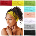 Tobeffect Headbands for Women Non Slip Boho Turban Elastic Head Wrap, Women Twist Knot Head Band Fashion Hair Accessories, Solid Color 8 Pack