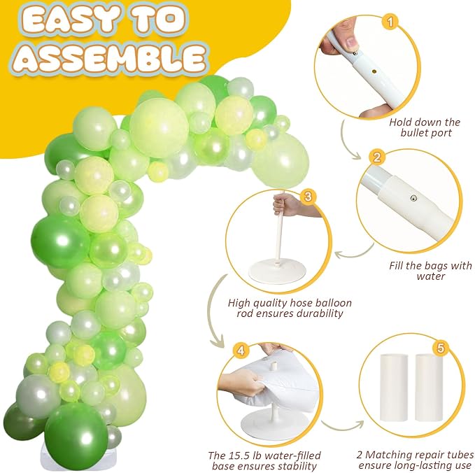 OurWarm 7.5Ft & 6Ft Balloon Arch Stand, Free Bending Shape Balloon Arch Kit - Image 4