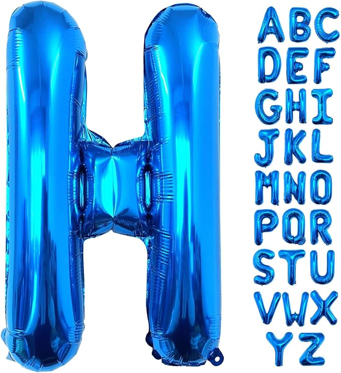 Lovoir 40 Inch Large Blue Letter H Balloons Big Size Jumbo Mylar Foil Helium by Lovoir