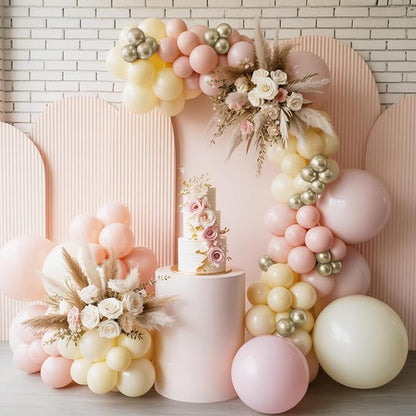 Dusty Pink Gold Balloons, 12 Inch Pastel Pink Metallic Gold Balloons - Image 5
