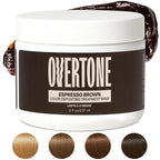 Overtone Semi Permanent Hair Color Conditioner, Espresso Brown, 8 oz, Nourishing, Damage-Free, Color Depositing Mask for All Hair Types with Shea Butter & Coconut Oil, Vegan & Cruelty-Free