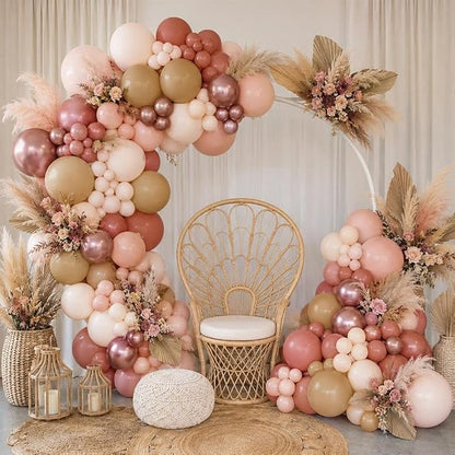 Dusty Pink Brown Balloon Garland Double Stuffed Nude Tan Pink Rose Gold | Dusty - Image 7