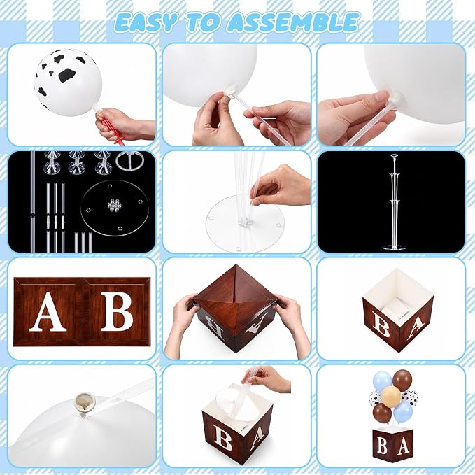 Blueweenly 6 Sets Cowboy Baby Shower Table Centerpieces Western Baby Shower - Image 6