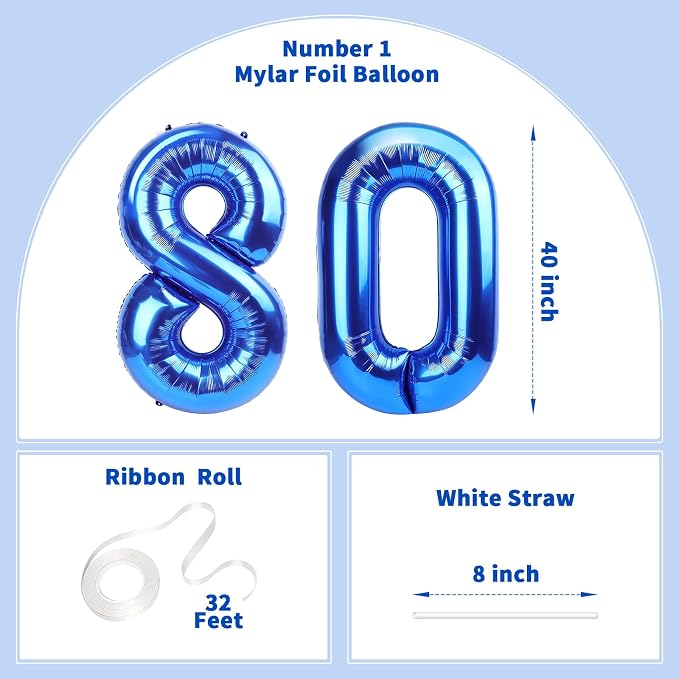 Number Balloons Navy Blue Balloons - Image 2
