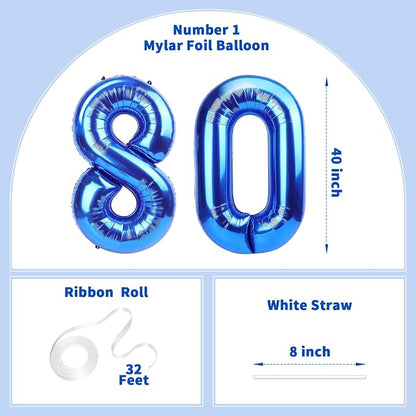 Number Balloons Navy Blue Balloons - Image 2