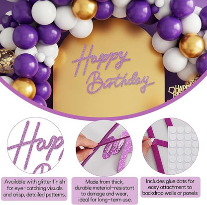 TONIFUL Happy Birthday Sign for Backdrop - Image 3