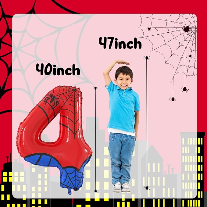 40 Inch Giant Spider Theme Number Foil Balloons - Image 2