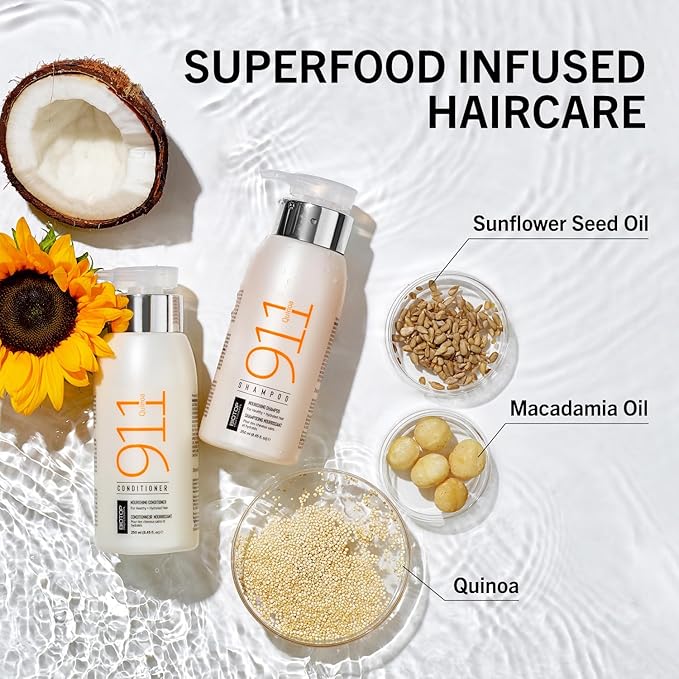 Biotop Professional 911 Quinoa Hair Conditioner - Hydrating Conditioner for Hair Health + Frizz Control - Repairing, pH Balancing & Nourishing Treatment for Dry Ends - (33.8oz/1 L)