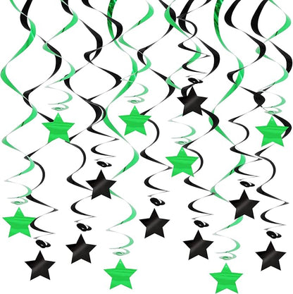 BEISHIDA Green Black Silver Stars Hanging Swirls Graduation Hanging Ornament by Beishida
