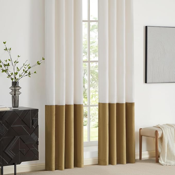 BULBUL Luxury Cream Gold Curtains 84 inches - Image 4