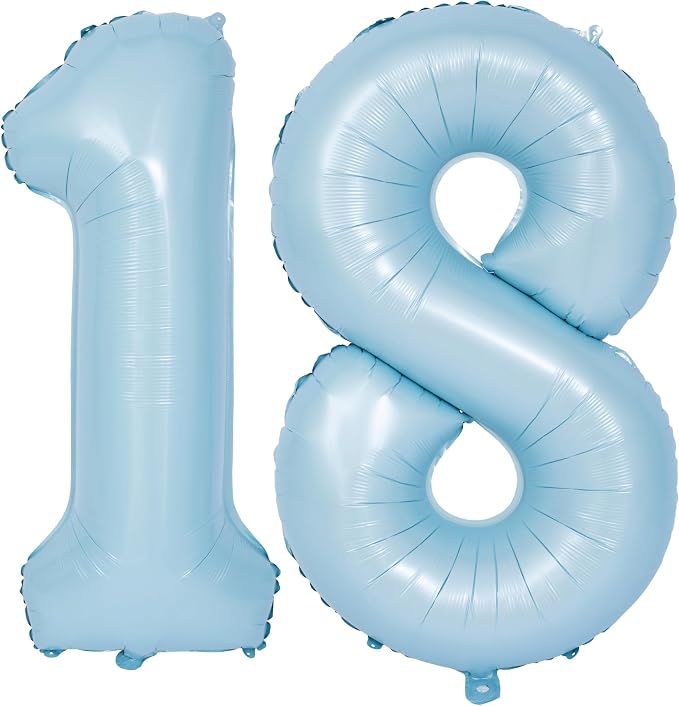 40 In Matte Blue Number Balloons Helium Foil Mylar Balloon Party Digital 18 | by Exquisitehighqualitypartydecorationstomeetyoureveryneed%EF%BC%81