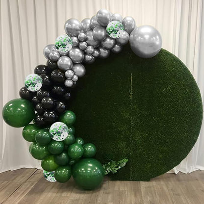 Green Black Balloons Dark Green Black Silver Confetti Balloons 35 Pcs 12 Inch - Image 4