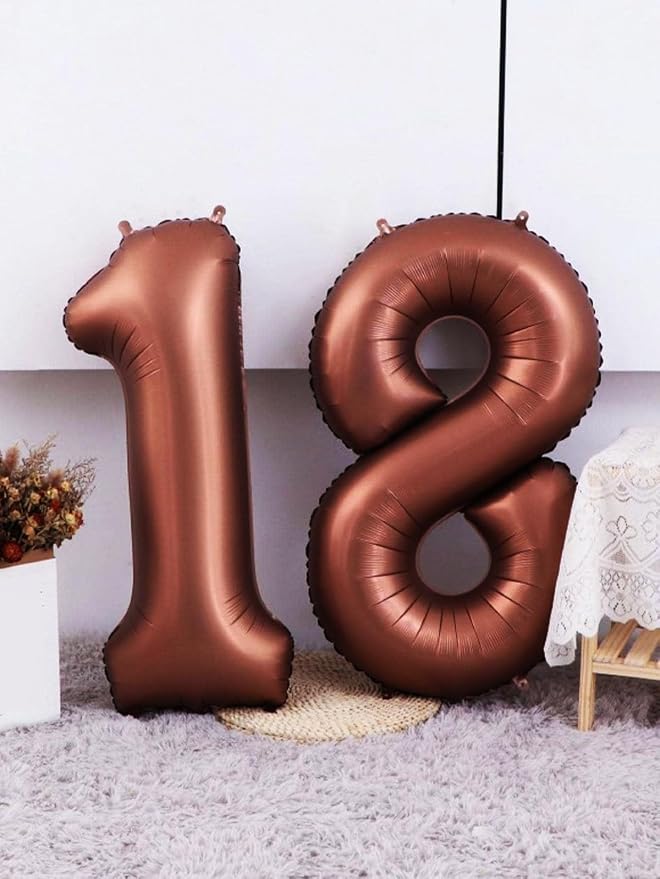 Number 7 Balloons 40 Inch Coffee Brown Balloon - Image 2