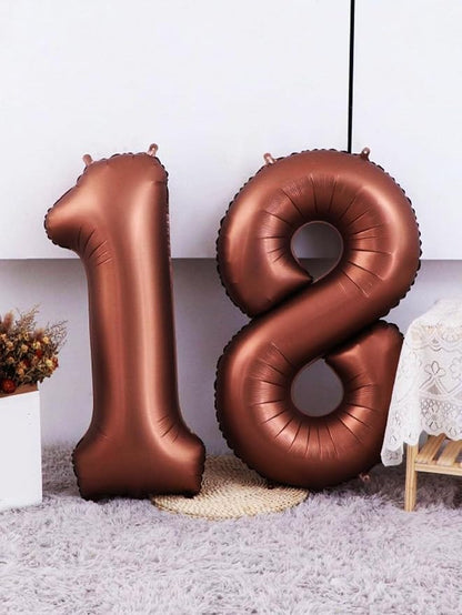 Number 7 Balloons 40 Inch Coffee Brown Balloon - Image 2