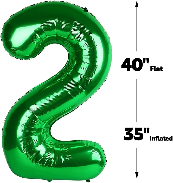 Green 40 Inch 20 Number Balloons, 20 Decorations - Image 2