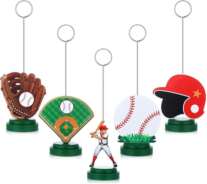 RattanView 5 Pcs Baseball Photo Balloon Holder Table Centerpieces Holders by RattanView