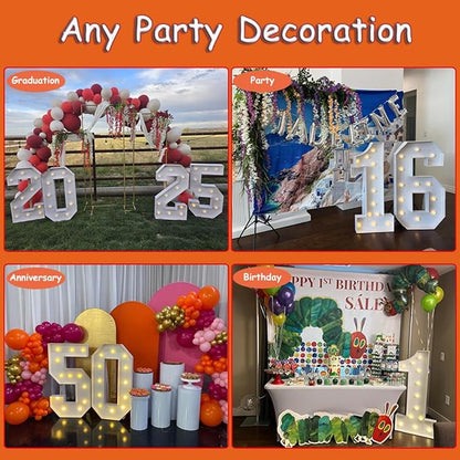 4FT Light Up Numbers Letters, DIY Giant Marquee Numbers, Mosaic Balloon Number 1 - Image 6
