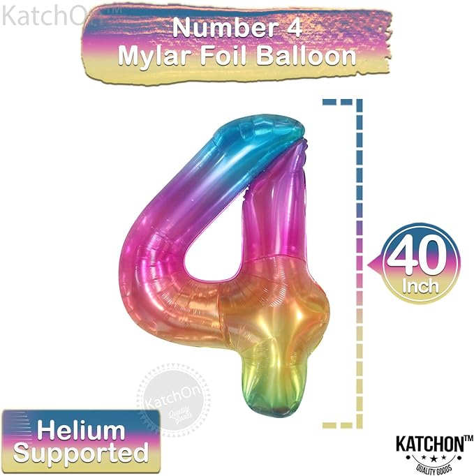 KatchOn Giant Rainbow 4 Balloon Number - Image 2