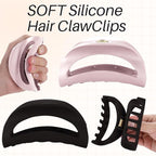4Pcs Cloud Claw Clips for Women, 4.1" Non-Slip Strong Hold Hair Claws, Unbreakable TPEE-Silicone Blend, Large Bendable Cozy Hair Clip for Thin/Thick/Curly Hair, All-Day Comfort Matte Jaw Clip