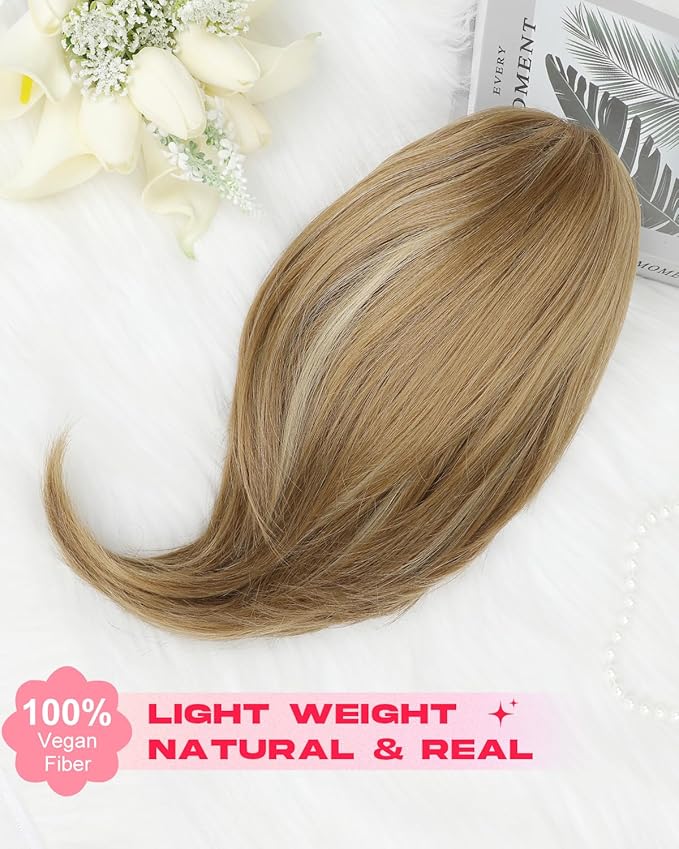 Ponytail Extension – 16” Claw Clip in Ponytail Hair Extensions Natural Soft Synthetic High Pony Tail Hairpieces for Women (Honey Blonde with Highlights, 16 inch)