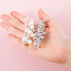 4PCS Bead Spiral Hair Ties, No Crease Pearl Bead Phone Cord Ponytail Holders for Women, Elastic Rubber Hair Coils, Vintage Hair Bands Accessories for Party, Daily Use - 4 Colors