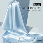 100% Mulberry Silk Pillowcase for Hair and Skin, 22 Momme Pure Natural Silk Pillow Case Both Sided with Zipper, Pillow Cover for Women Mom Men (Light Blue, Standard 20''×26'', 1 Pack)
