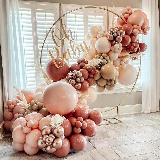 Dusty Pink Brown Balloon Garland Double Stuffed Nude Tan Pink Rose Gold | Dusty - Image 8