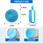 Larger Silicone Body Scrubber&Scalp Massager Hair Growth (Blue)