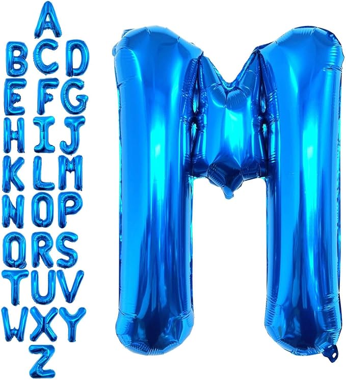 40 Inch Blue Letter M Balloons, DIY Phrase Foil Alphabet Letter M Balloons DIY by LHOAVWE