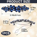 Joez Wonderful Rhinestone Hair Clips, Bridal Hair Accessories for Women, Sparkly Crystal Hair Pins, Fancy Hair Barrettes for Wedding, Bride, Long Hair (Blue Flower, 1 Pcs)
