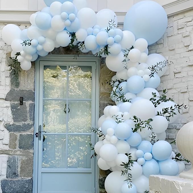 Voircoloria 90pcs Light Blue Balloons Garland Arch Kit, 18 12 10 5 Inch | - Image 7