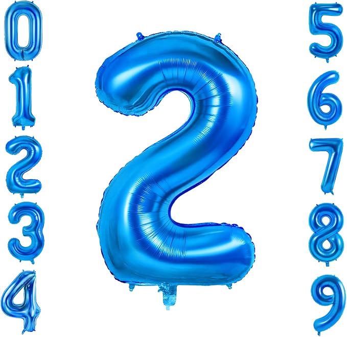 Number 2 Balloons for 2th Birthday Party Decorations, 0-100 Large No.2 Balloons by Joycard