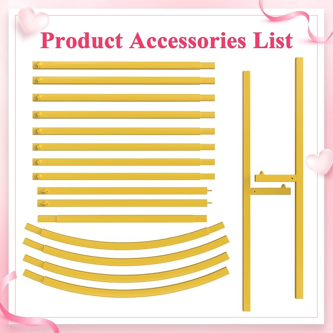 6.6FT Arch Backdrop Stand Gold Metal Wedding Arch Backdrop Stand | Metal - Image 5