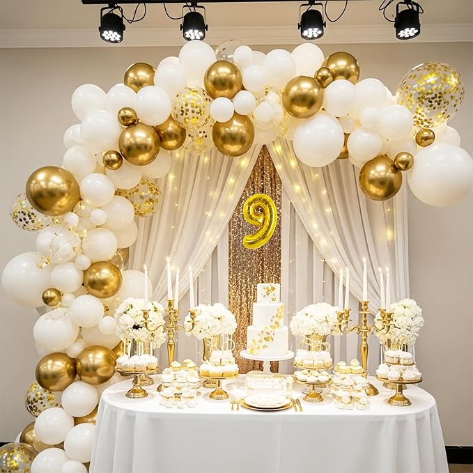 TONIFUL 20 Pcs Number Balloon 2 Set 16 Inch Fat Gold 0-9 Numbers Balloons | - Image 6