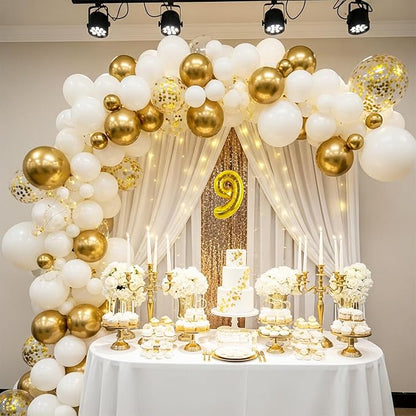TONIFUL 20 Pcs Number Balloon 2 Set 16 Inch Fat Gold 0-9 Numbers Balloons | - Image 6