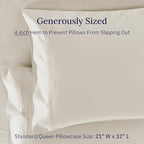 California Design Den Luxuriously Soft Premium 600 Thread Count, 100% Cotton Set of 2 Cases, Crisp Pillowcases Queen Size Set of 2 Fits Standard & Queen Pillows - Ivory (Warm Cream)