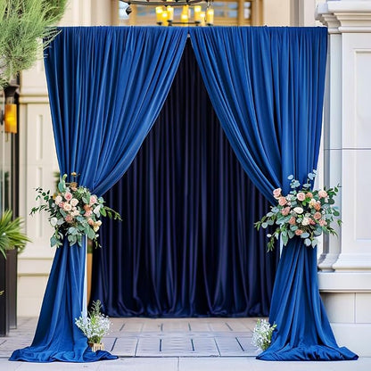 10ft x 10ft Wrinkle Free Royal Blue Backdrop Curtain - Image 7