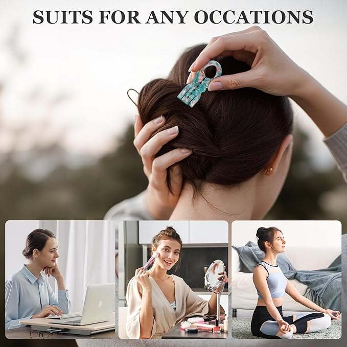 Sunolga 4pcs Prestige French Hair Pins for Women, 4.38" Large, Serrated Anti-Slip Design, Curved Shape for Better Head Fit, Coquette Elegant Hair Accessories for Updos, Chignon, Bun Hairstyles