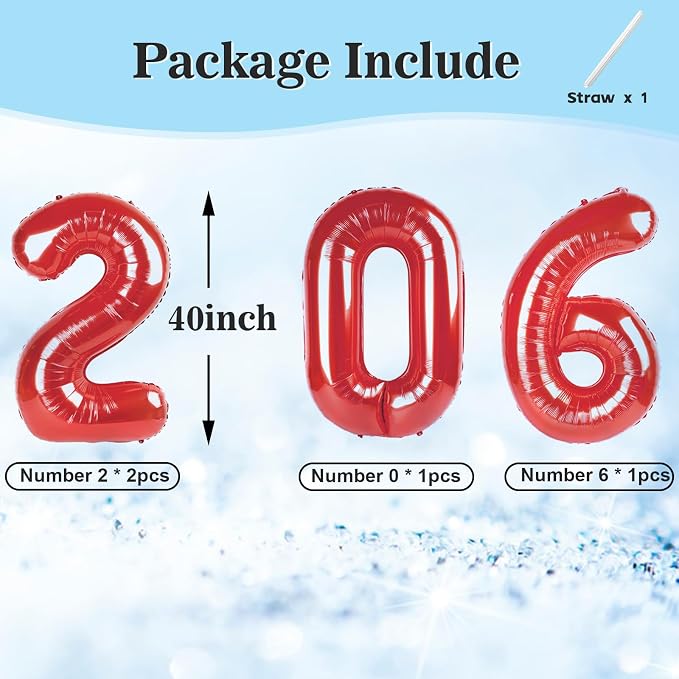 2026 Number Black Balloons 40Inch Balloon - Image 5