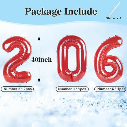 2026 Number Black Balloons 40Inch Balloon - Image 5