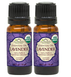 US Organic 100% Pure Lavender Essential Oil, Directly sourced from Bulgaria, USDA Certified Organic, Undiluted, for Diffuser, Humidifier, Massage, Skin, Hair Care, Non GMO, 10 ml 2 Pack