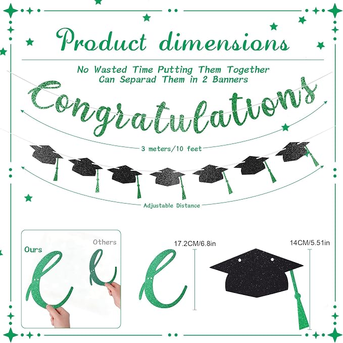 2026 Graduation Banners Party Decorations, Glitter Congratulations - Image 7