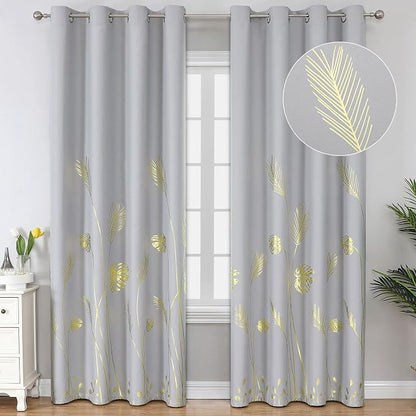 Light Grey Blackout Curtains 84 Inches Long, Light Blocking Thermal Insulated by ESTELARTEXTILER