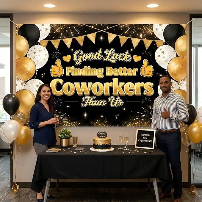 72x43 Inch Good Luck Finding Better Coworkers Than Us Backdrop Banner | - Image 7