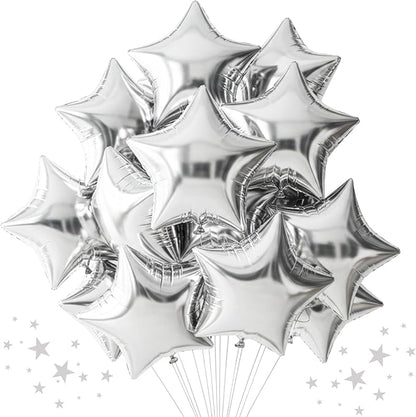 TONIFUL 15 Pcs Star Shaped Balloons 18 Inch Large Silver Foil Balloons | Big by TONIFUL