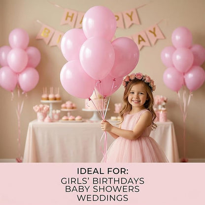 40pcs Light Pink Balloons 12 Inch, Matte Pastel Baby Pink Balloons | Latex - Image 3