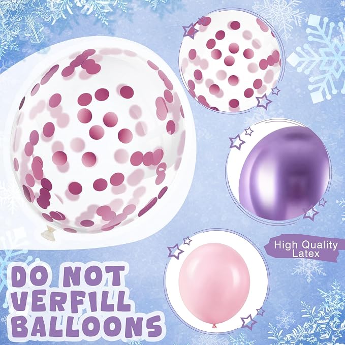 Civaner 48 Pcs Kpop Pink and Purple Balloons 12 Inch Metallic Purple Pink Latex - Image 3